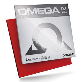 Xiom Omega IV Asia - Produktbild mit Belag und Verpackung