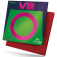 Xiom Omega VIII Hybrid - Produktbild mit Belag und Verpackung
