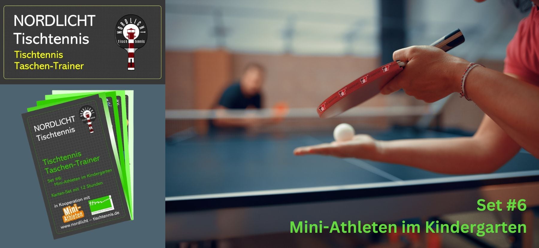 Nordlicht Tischtennis Set #6 - Mini-Athleten im Kindergarten - BildBeschreibung Nordlicht Tischtennis Set #6 - Mini-Athleten im Kindergarten - BildBeschreibung